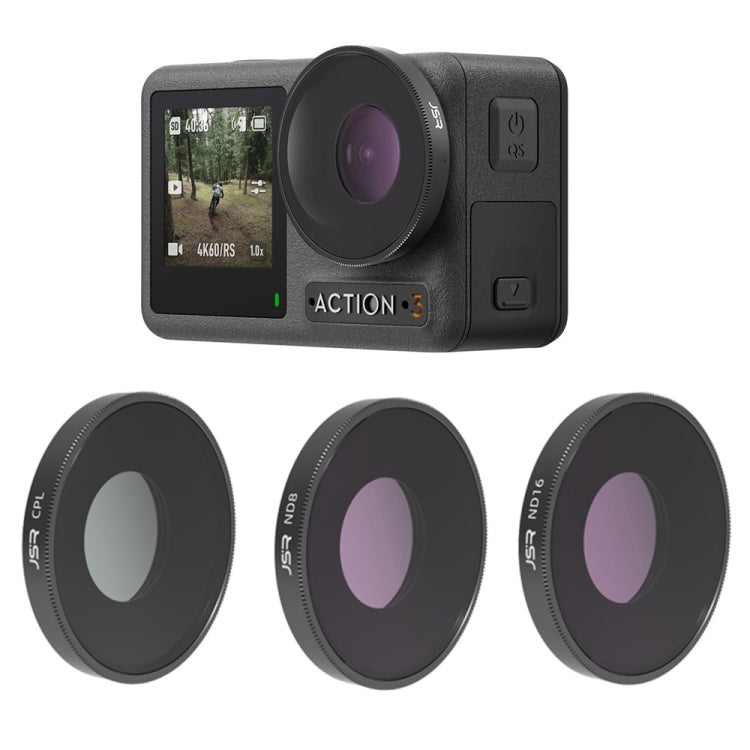 Filtro de lente JSR 3 en 1 CPL ND8 ND16 para DJI Osmo Action 3, 3 in 1
