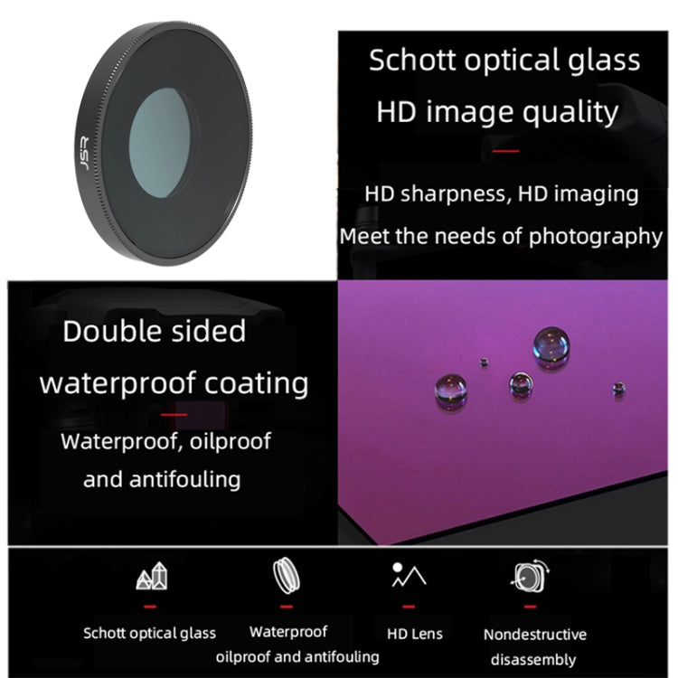 Filtro de lente JSR 3 en 1 CPL ND8 ND16 para DJI Osmo Action 3, 3 in 1