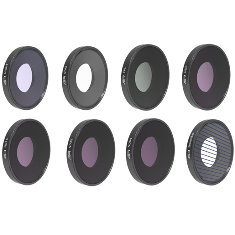JSR 8 en 1 Streak Blue CPL ND8 ND16 ND32 ND64 STAR NIGHT Filtro de lente para DJI Osmo Action 3, 8 in 1