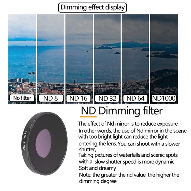 JSR 8 en 1 Streak Blue CPL ND8 ND16 ND32 ND64 STAR NIGHT Filtro de lente para DJI Osmo Action 3, 8 in 1