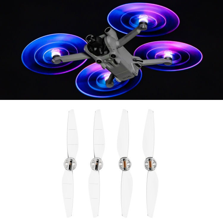 Para DJI Mavic Mini 3 Pro STARTRC 2 pares de lámpara de flash LED de color hélices de bajo ruido, For DJI Mavic Mini 3 Pro