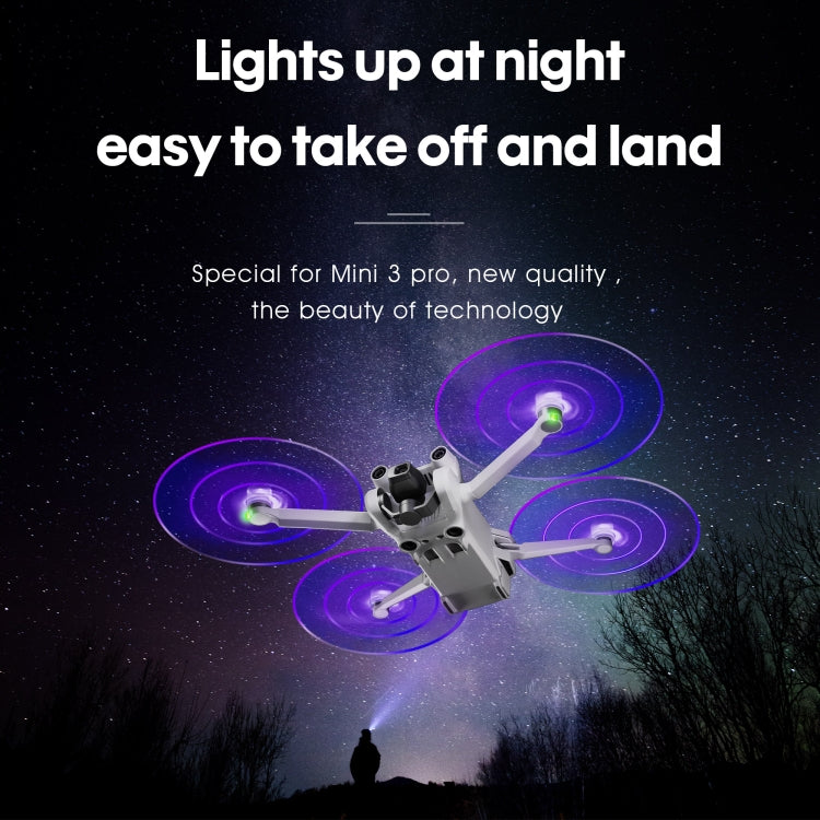 Para DJI Mavic Mini 3 Pro STARTRC 2 pares de lámpara de flash LED de color hélices de bajo ruido, For DJI Mavic Mini 3 Pro