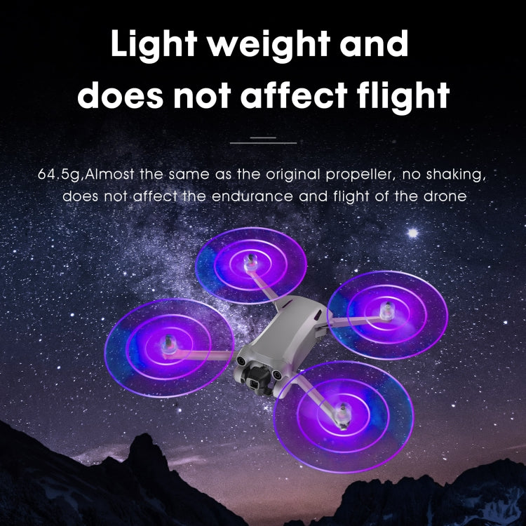 Para DJI Mavic Mini 3 Pro STARTRC 2 pares de lámpara de flash LED de color hélices de bajo ruido, For DJI Mavic Mini 3 Pro