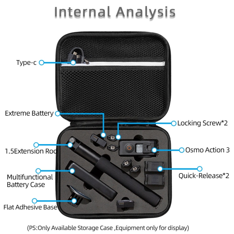 Para DJI Osmo Action 3 Estuche de transporte, tamaño: 24 x 19 x 9 cm, For DJI Osmo Action 3  24 x 19 x 9cm, 24 x 19 x 9cm