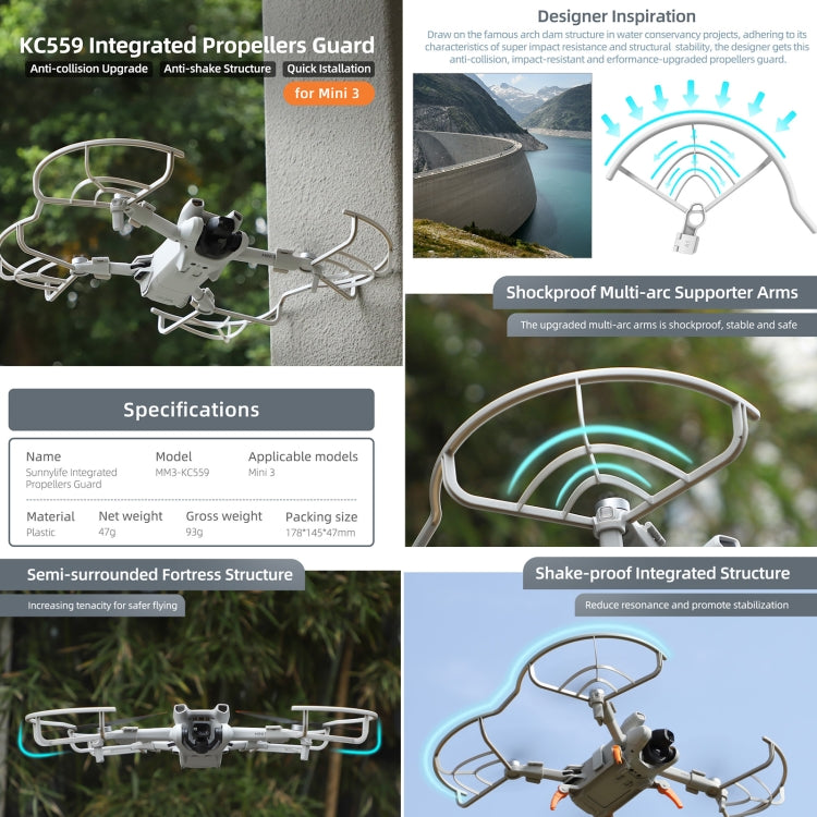Para DJI Mini 3 Sunnylife Drone hélice protector anillo anticolisión