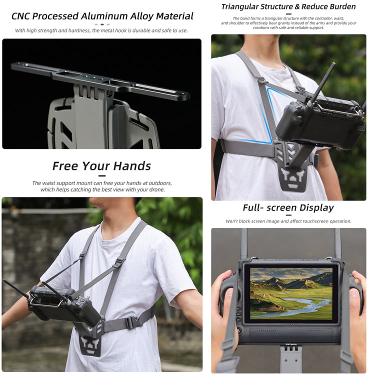Soporte de cintura para control remoto DJI RC Plus Sunnylife con correa para el pecho, For DJI RC Plus