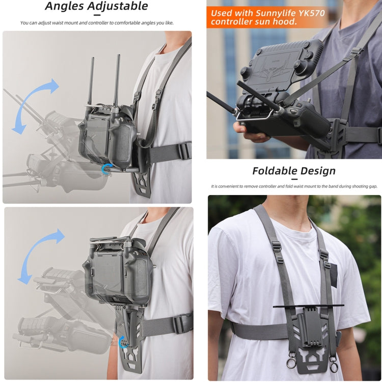 Soporte de cintura para control remoto DJI RC Plus Sunnylife con correa para el pecho, For DJI RC Plus