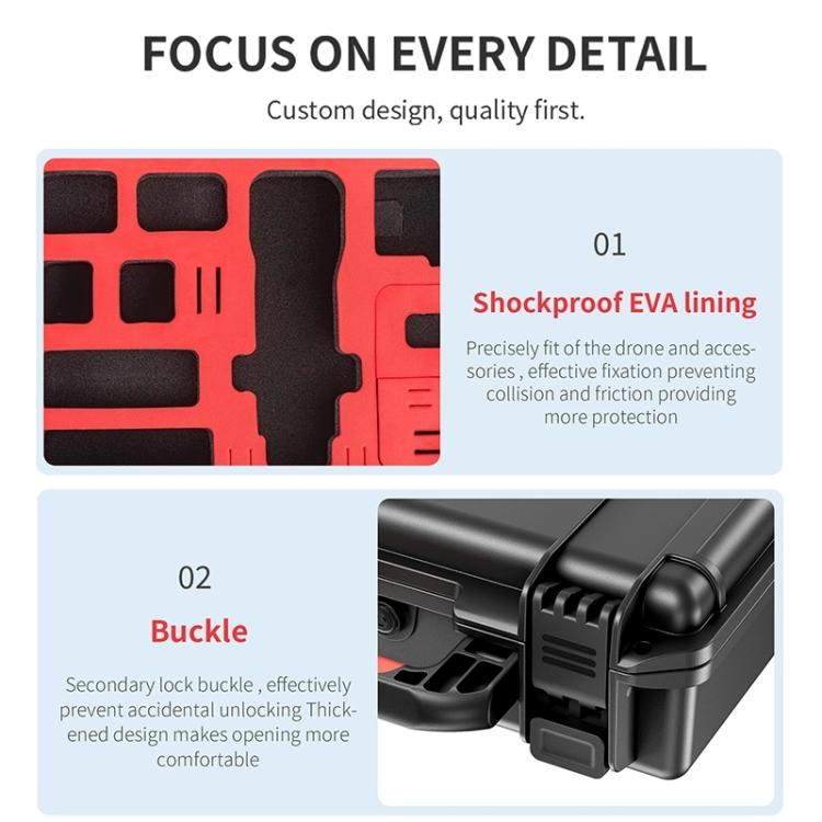 Para DJI Osmo Pocket 3 STARTRC impermeable PP Kit completo caja de almacenamiento de maleta, For DJI Osmo Pocket 3