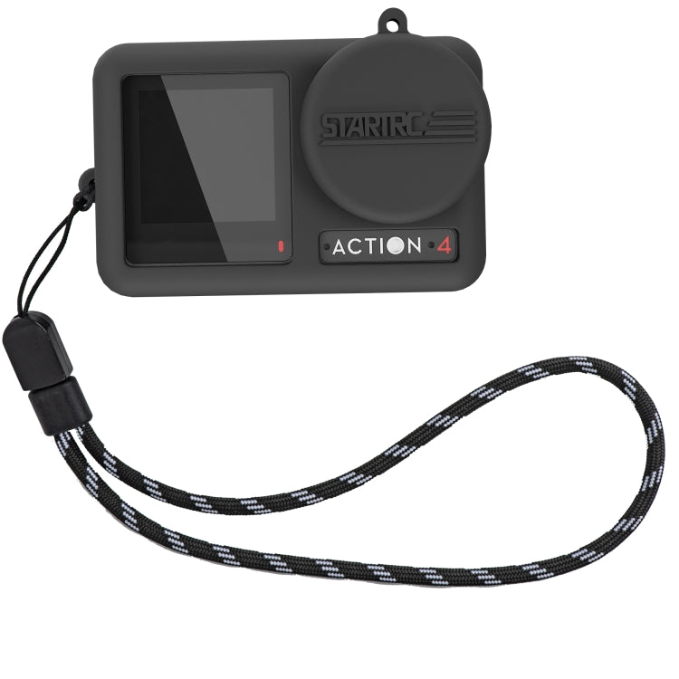 Para DJI OSMO Action 4/3 STARTRC Funda de silicona a prueba de golpes con tapa de lente y correa