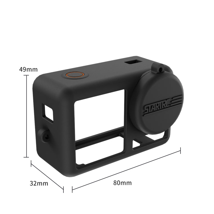 Para DJI OSMO Action 4/3 STARTRC Funda de silicona a prueba de golpes con tapa de lente y correa