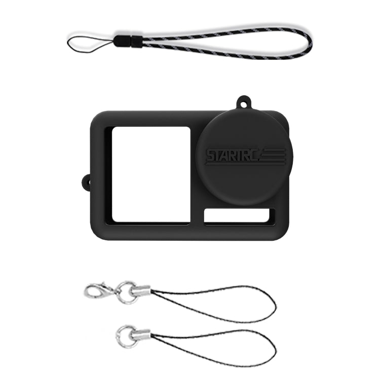 Para DJI OSMO Action 4/3 STARTRC Funda de silicona a prueba de golpes con tapa de lente y correa