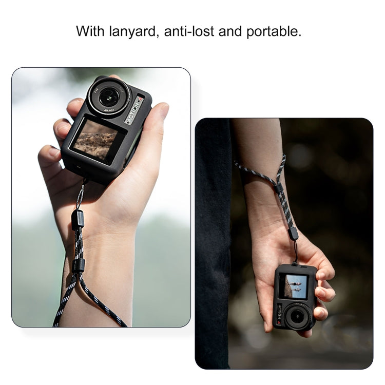 Para DJI OSMO Action 4/3 STARTRC Funda de silicona a prueba de golpes con tapa de lente y correa
