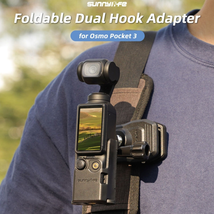 Para DJI OSMO Pocket 3 Sunnylife adaptador de expansión plegable doble ganchos adaptador funda protectora con soporte, OP3-AD748