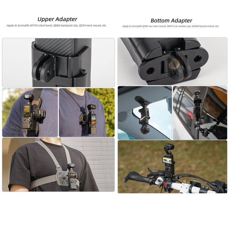 Para DJI OSMO Pocket 3 Sunnylife adaptador de expansión plegable doble ganchos adaptador funda protectora con soporte, OP3-AD748