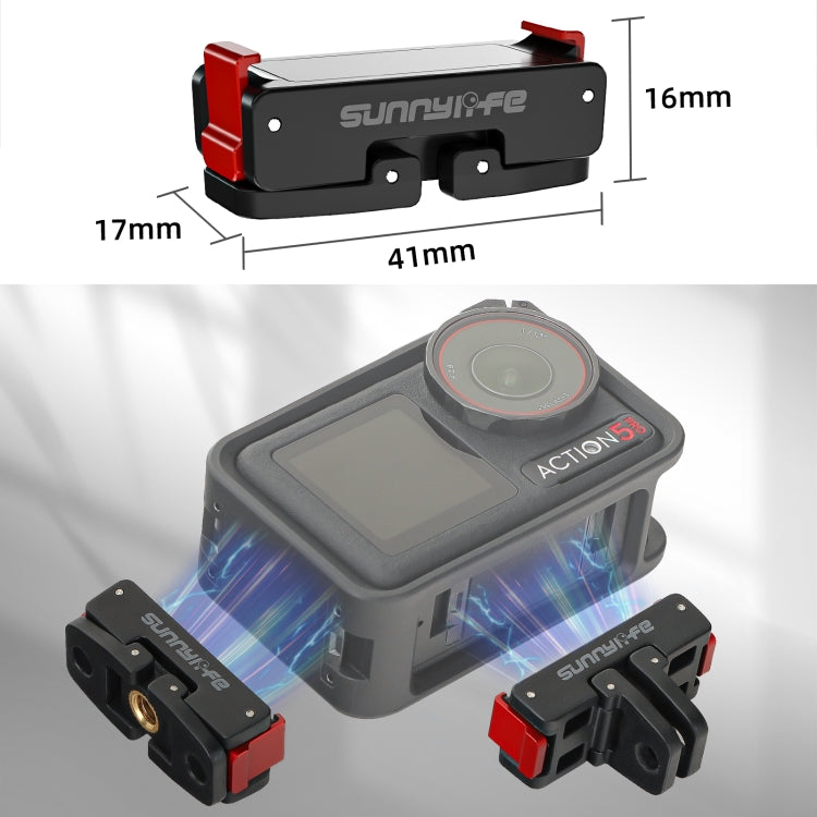 Adaptador de trípode para cámara de acción con montaje de liberación rápida magnético plegable Sunnylife para DJI Osmo Action 5 Pro/4/3, AD887 For DJI Osmo 360 / Action 5 Pro