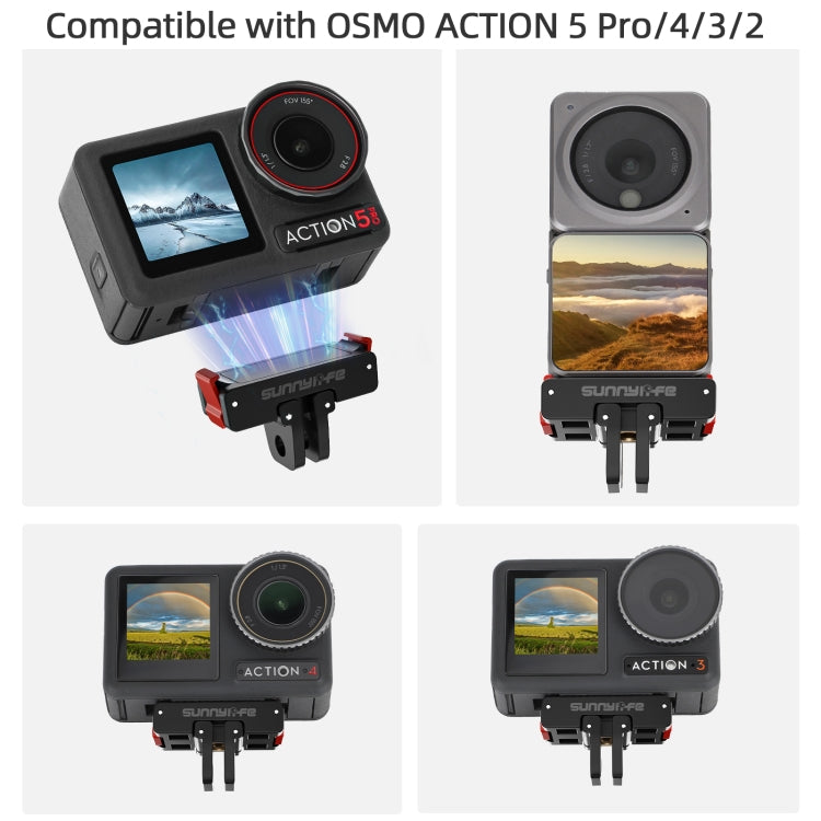 Adaptador de trípode para cámara de acción con montaje de liberación rápida magnético plegable Sunnylife para DJI Osmo Action 5 Pro/4/3, AD887 For DJI Osmo 360 / Action 5 Pro