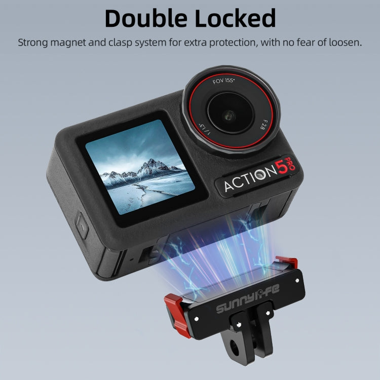 Adaptador de trípode para cámara de acción con montaje de liberación rápida magnético plegable Sunnylife para DJI Osmo Action 5 Pro/4/3, AD887 For DJI Osmo 360 / Action 5 Pro