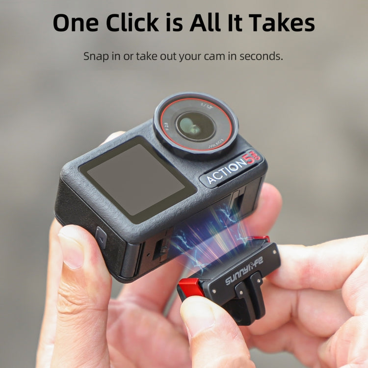 Adaptador de trípode para cámara de acción con montaje de liberación rápida magnético plegable Sunnylife para DJI Osmo Action 5 Pro/4/3, AD887 For DJI Osmo 360 / Action 5 Pro