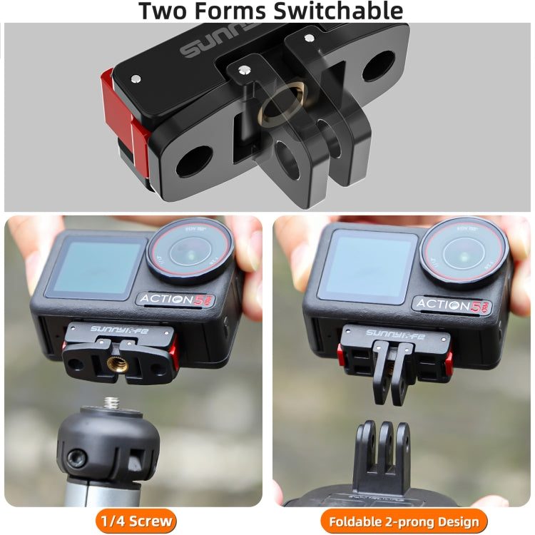 Adaptador de trípode para cámara de acción con montaje de liberación rápida magnético plegable Sunnylife para DJI Osmo Action 5 Pro/4/3, AD887 For DJI Osmo 360 / Action 5 Pro