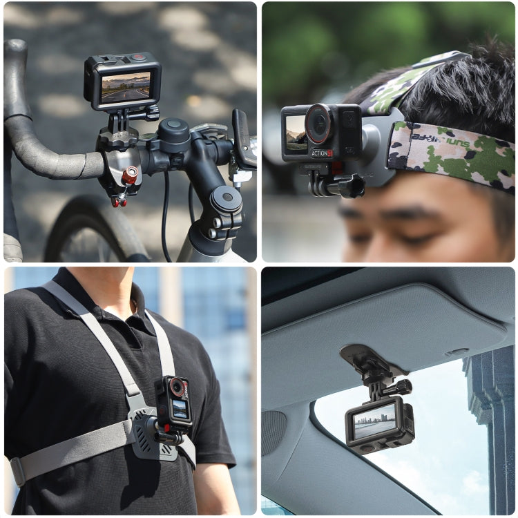 Adaptador de trípode para cámara de acción con montaje de liberación rápida magnético plegable Sunnylife para DJI Osmo Action 5 Pro/4/3, AD887 For DJI Osmo 360 / Action 5 Pro