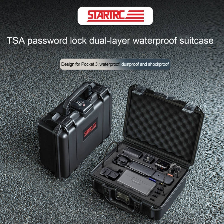 Estuche de almacenamiento tipo maleta de doble capa EVA ABS resistente al agua con cerradura de combinación TSA STARTRC para DJI Osmo Pocket 3, For DJI Osmo Pocket 3