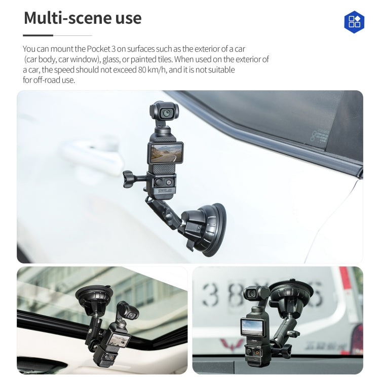 Soporte adaptador de expansión con ventosa STARTRC para DJI OSMO Pocket 3, For DJI OSMO Pocket 3 Suction Cup Holder