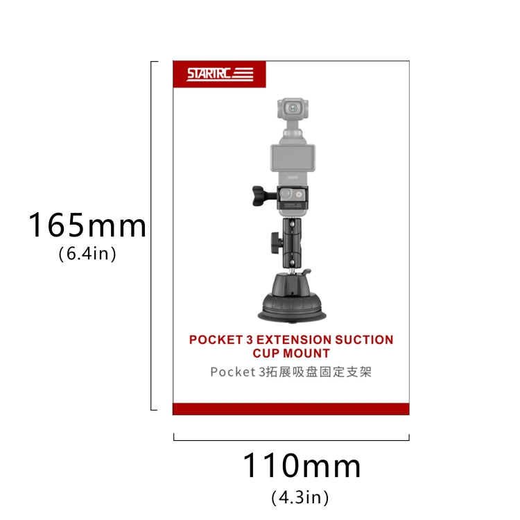 Soporte adaptador de expansión con ventosa STARTRC para DJI OSMO Pocket 3, For DJI OSMO Pocket 3 Suction Cup Holder