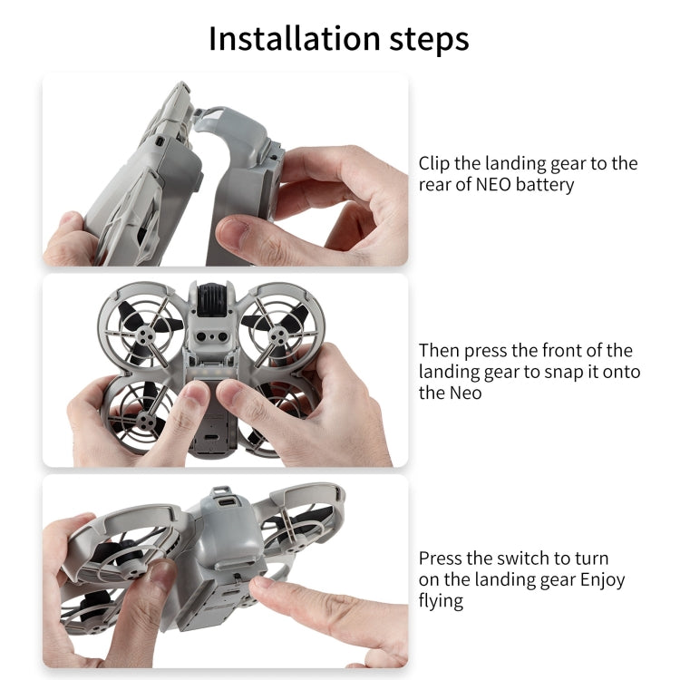 Soporte de entrenamiento para tren de aterrizaje elevado anticaídas plegable con luz LED para DJI Neo STARTRC, For DJI Neo