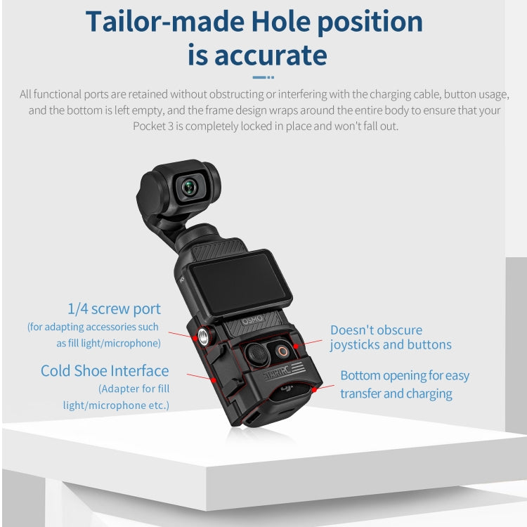 Para DJI OSMO Pocket 3 STARTRC soporte adaptador de expansión de marco de protección, For DJI OSMO Pocket 3 Expansion Adapter