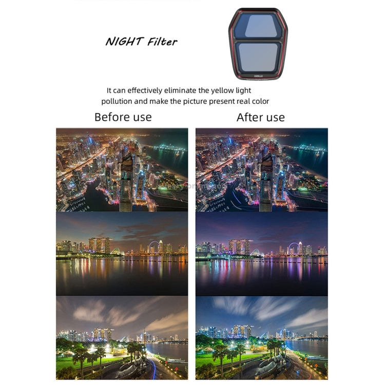Filtro de lente para reducción de contaminación lumínica STARTRC NIGHT para DJI Air 3S, NIGHT