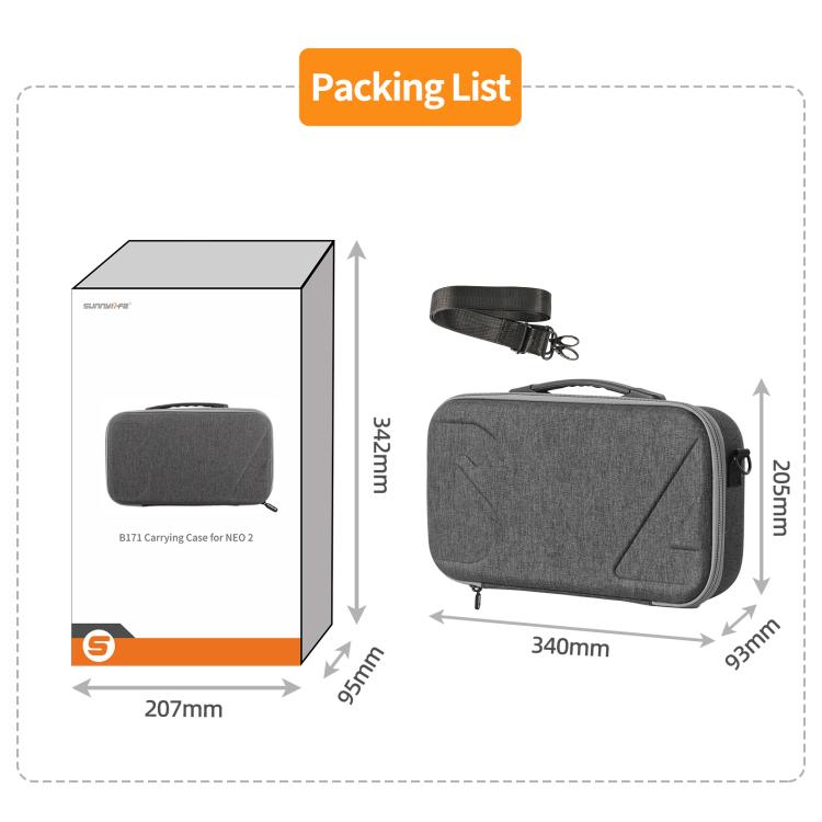 Estuche de transporte portátil Sunnylife para DJI Neo 2, incluye bolso de hombro, bolsa protectora y estuche rígido de viaje., Combo Shoulder Bag