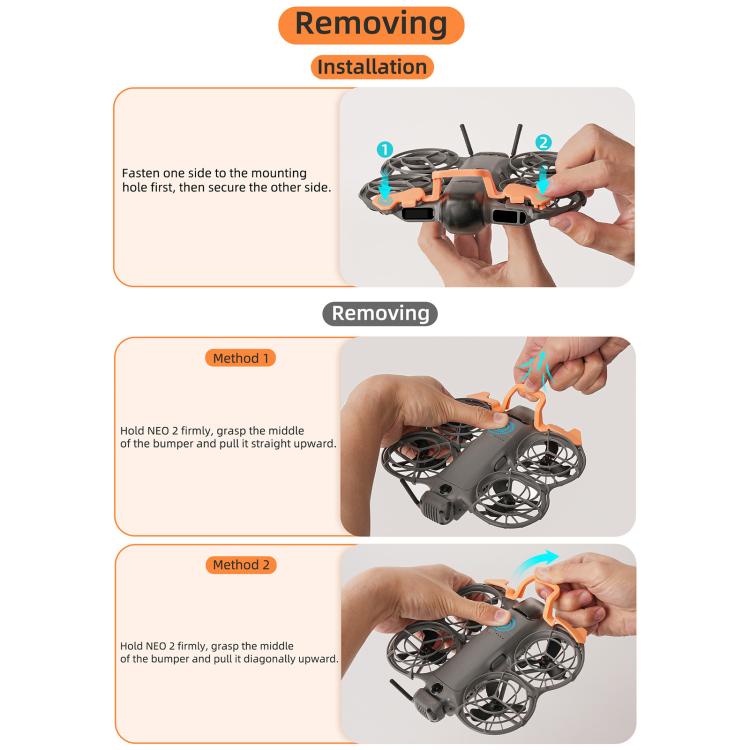 Para DJI Neo 2 Sunnylife Parachoques de cardán de liberación rápida Protector de lente de dron Cámara Barra protectora Soporte de protección a prueba de golpes, For DJI Neo 2