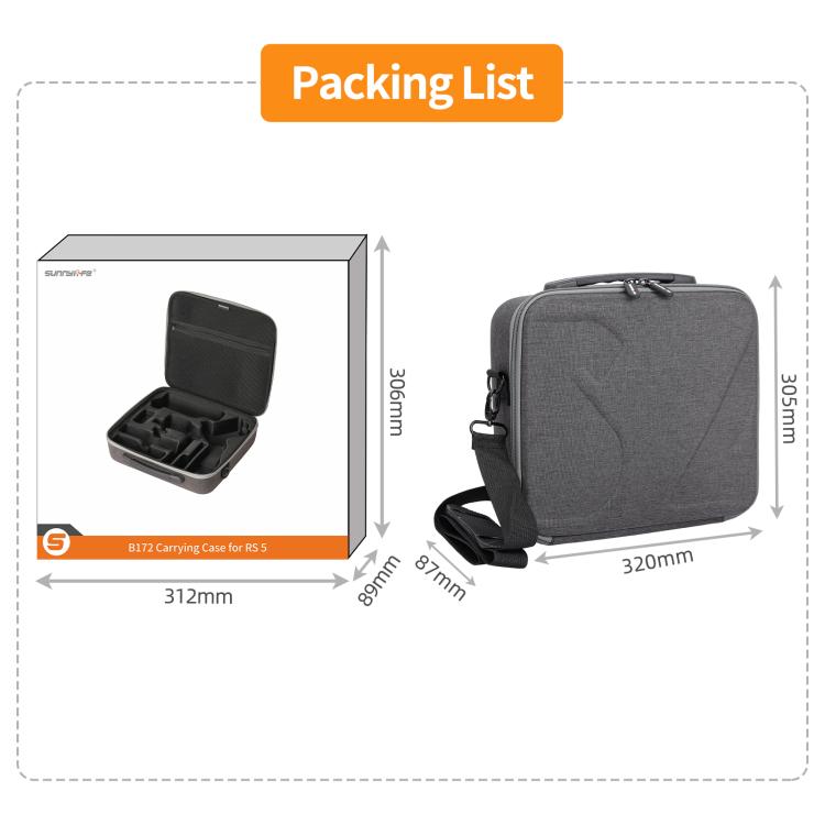 Funda multifuncional Sunnylife para DJI RS 5, bolso de mano, bandolera, bolsa de almacenamiento, For DJI RS 5