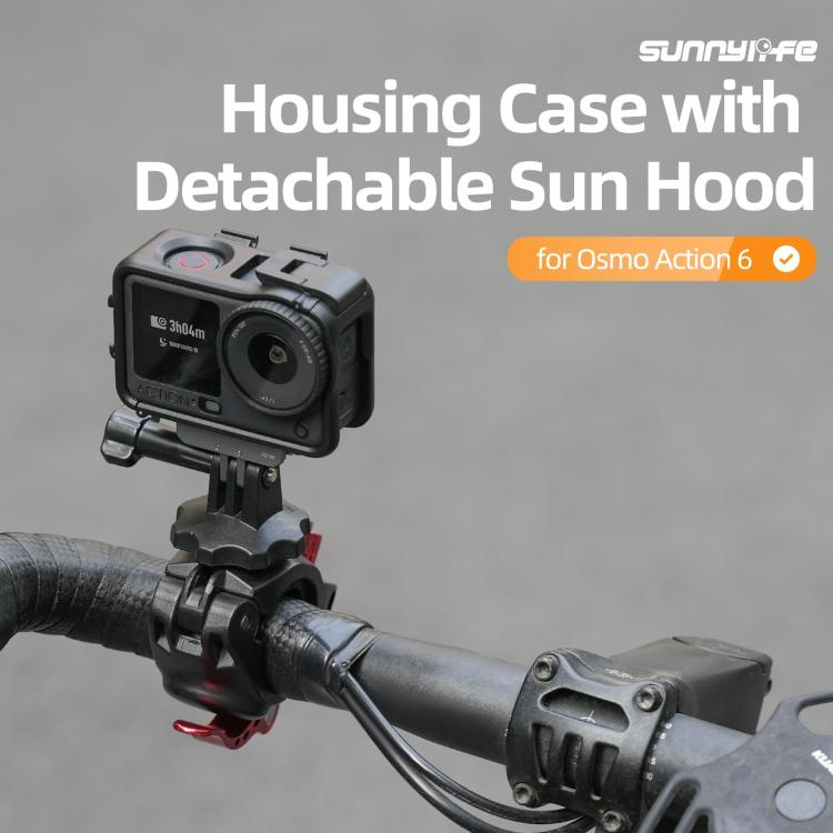 Funda protectora Sunnylife para DJI Osmo Action 6, adaptador de montaje y carcasa con parasol desmontable., For DJI Osmo Action 6