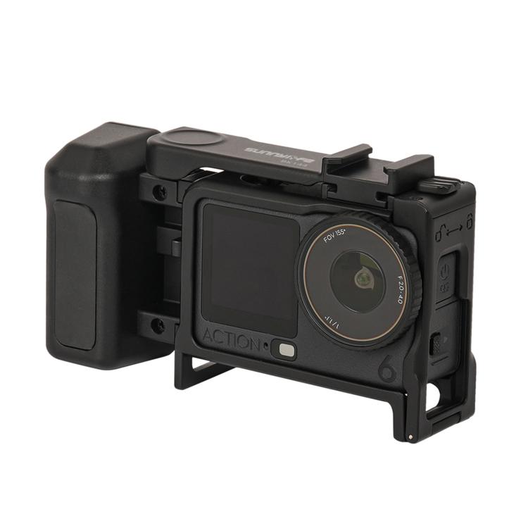 Para DJI Action 6 Sunnylife Marco protector desmontable 2 en 1 y mango para fotografía callejera Empuñadura ergonómica Mango de liberación rápida, For DJI Action 6