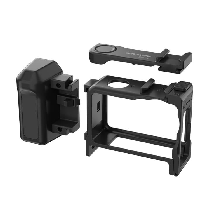 Para DJI Action 6 Sunnylife Marco protector desmontable 2 en 1 y mango para fotografía callejera Empuñadura ergonómica Mango de liberación rápida, For DJI Action 6