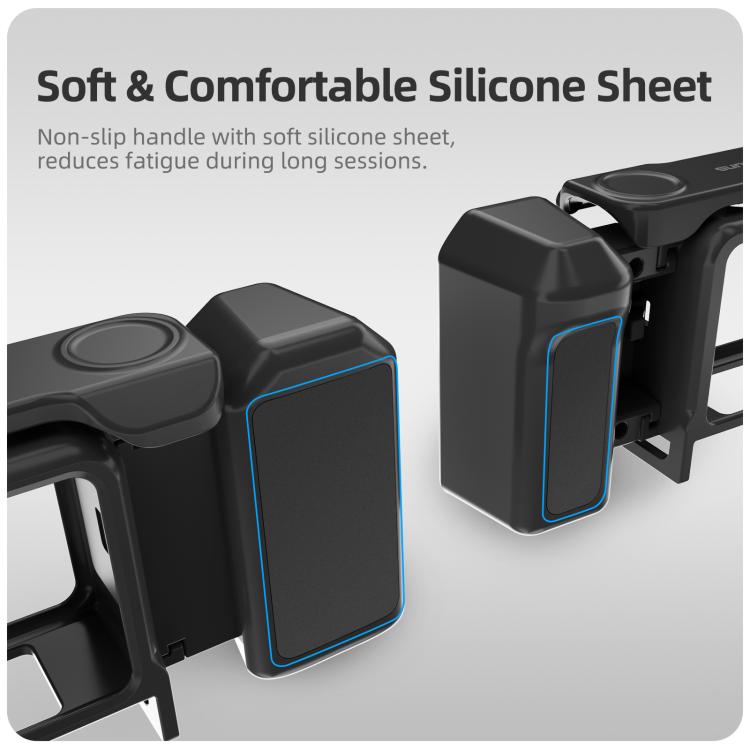 Para DJI Action 6 Sunnylife Marco protector desmontable 2 en 1 y mango para fotografía callejera Empuñadura ergonómica Mango de liberación rápida, For DJI Action 6