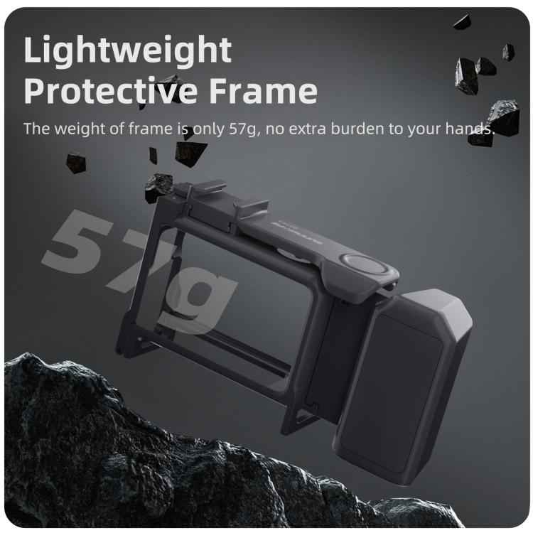 Para DJI Action 6 Sunnylife Marco protector desmontable 2 en 1 y mango para fotografía callejera Empuñadura ergonómica Mango de liberación rápida, For DJI Action 6