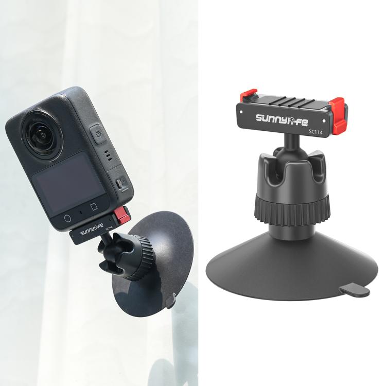 Adaptador de rótula magnética de liberación rápida Sunnylife con soporte giratorio de 360° y ventosa para DJI Osmo 360 / Action 5 Pro / 4 / 3, For DJI Osmo 360 / Action 5 Pro / 4 / 3