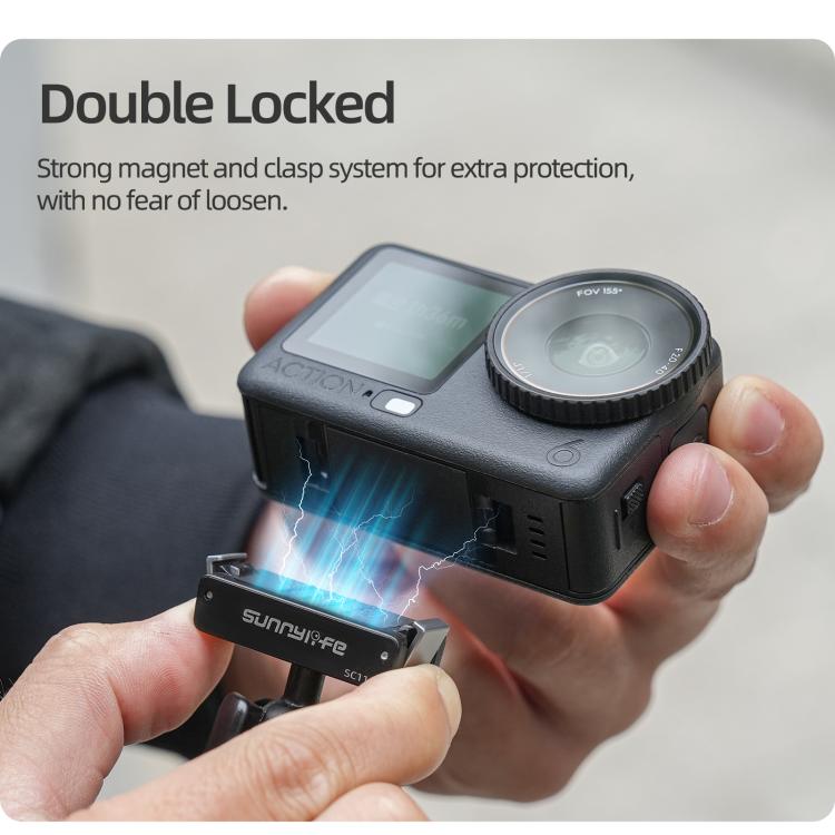Adaptador de rótula magnética de liberación rápida de doble dirección Sunnylife con ventosa giratoria de 360 grados para DJI Osmo Nano/Action 6, For DJI Osmo Nano / Action 6