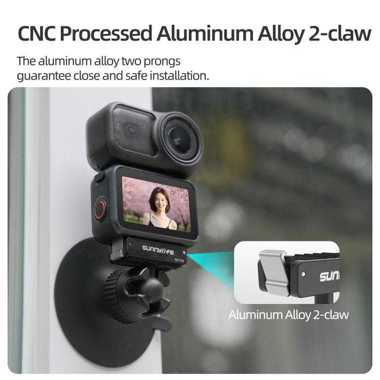 Adaptador de rótula magnética de liberación rápida de doble dirección Sunnylife con ventosa giratoria de 360 grados para DJI Osmo Nano/Action 6, For DJI Osmo Nano / Action 6