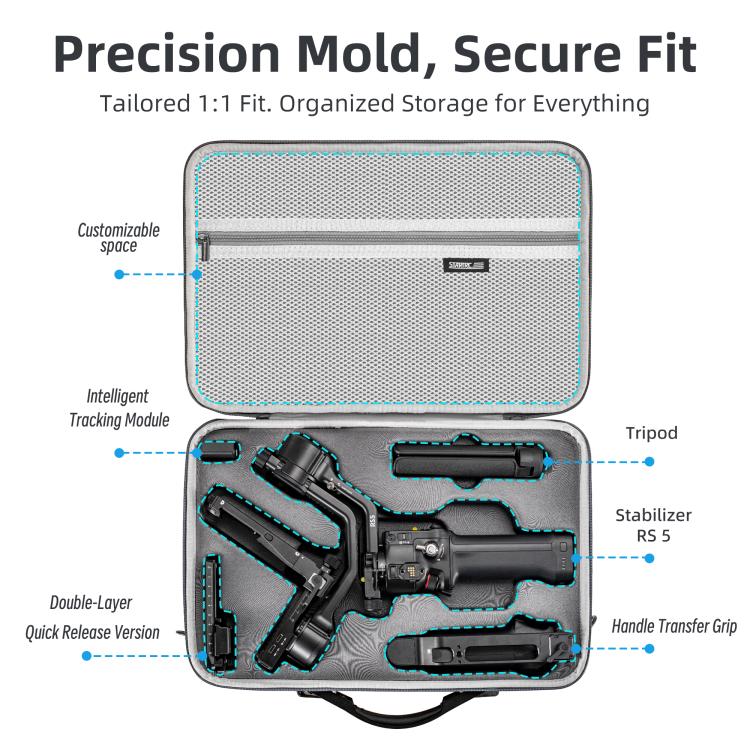 Maleta/bolsa de almacenamiento portátil de PU para DJI RS 5 STARTRC, For DJI RS 5