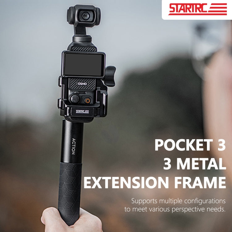 Para DJI OSMO Pocket 3 STARTRC Soporte adaptador de expansión de jaula de marco de protección de metal, For DJI OSMO Pocket 3 Metal Protection Frame