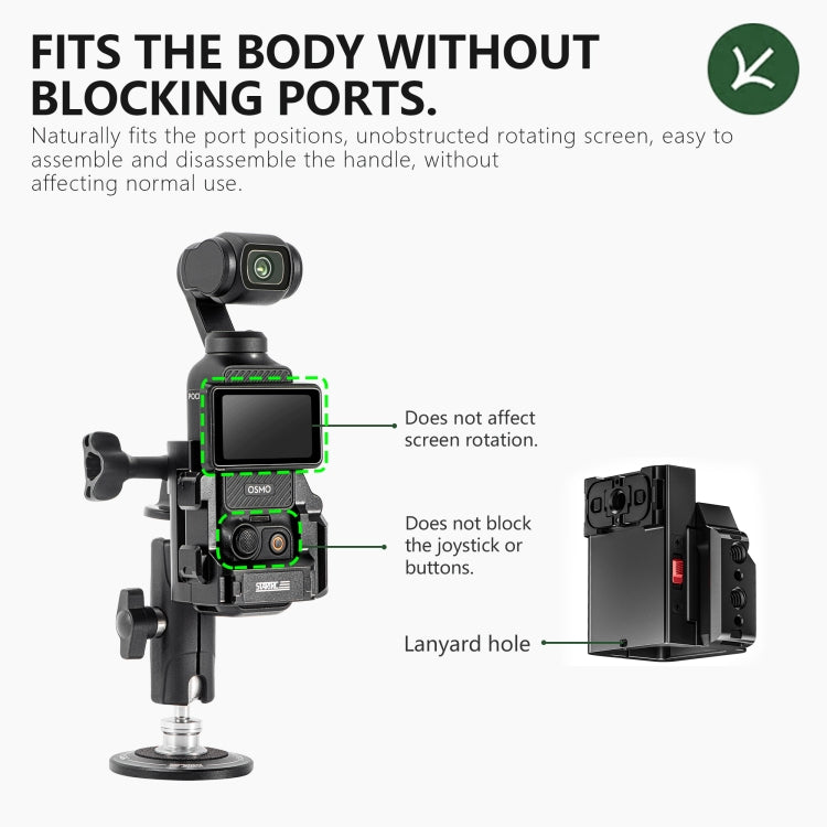 Para DJI OSMO Pocket 3 STARTRC Soporte adaptador de expansión de jaula de marco de protección de metal, For DJI OSMO Pocket 3 Metal Protection Frame