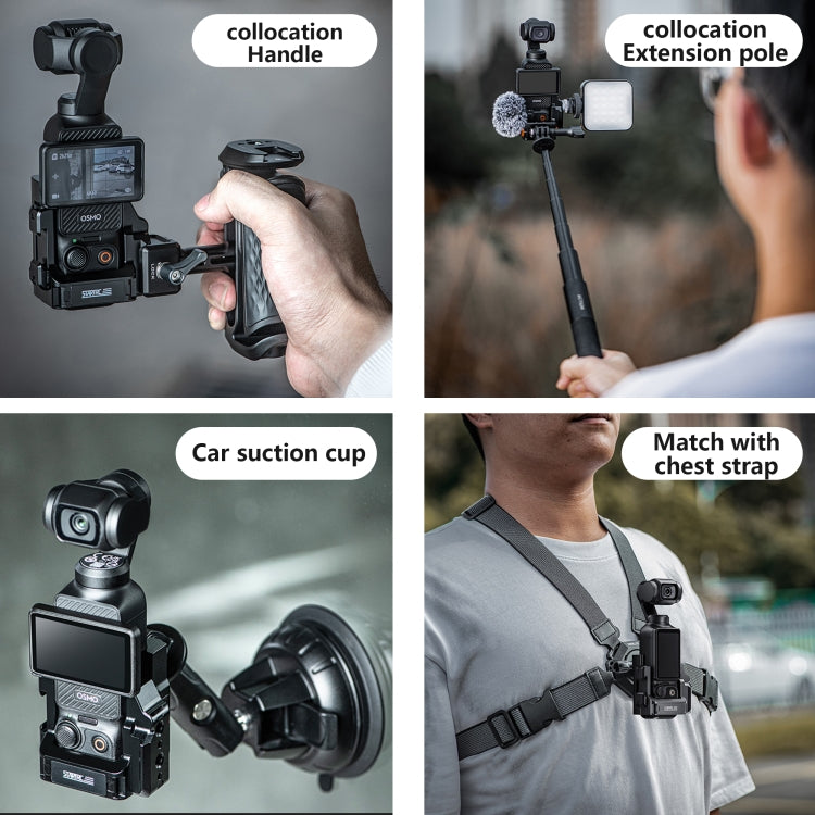 Para DJI OSMO Pocket 3 STARTRC Soporte adaptador de expansión de jaula de marco de protección de metal, For DJI OSMO Pocket 3 Metal Protection Frame