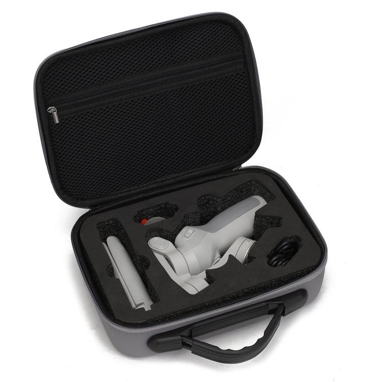 Bolsa de almacenamiento de caja protectora de seguridad portátil de PU a prueba de golpes con textura de diamante para DJI Osmo Mobile 4, Grey
