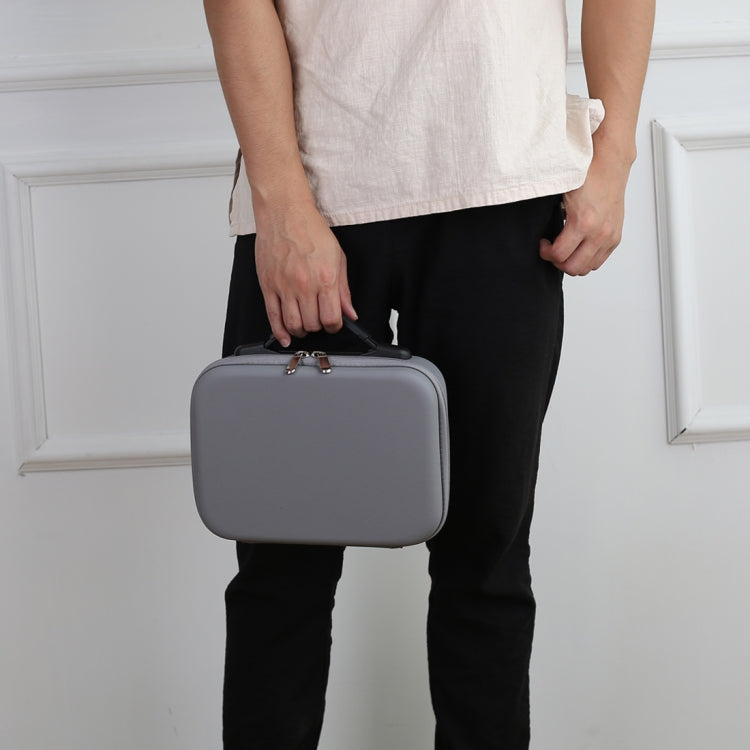 Bolsa de almacenamiento de caja protectora de seguridad portátil de PU a prueba de golpes con textura de diamante para DJI Osmo Mobile 4, Grey