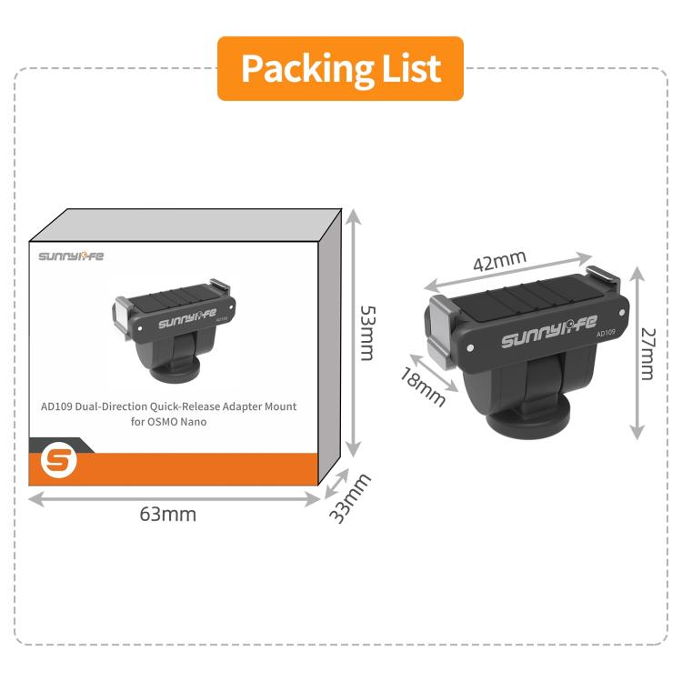 Adaptador de liberación rápida magnético bidireccional Sunnylife para DJI Osmo 360, AD109 For DJI Osmo 360