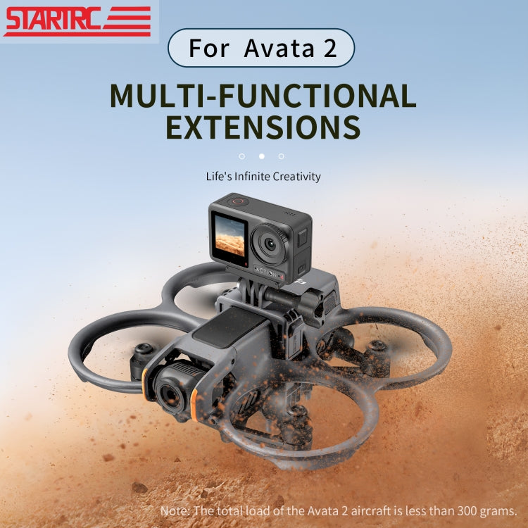 Soporte de expansión para cámara de acción DJI Avata 2 STARTRC, For DJI Avata 2 Expansion Bracket