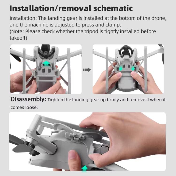Soporte de entrenamiento con tren de aterrizaje elevado y plegable BRDRC para DJI Mini 3 / 3 Pro, For DJI Mini 3 / 3 Pro